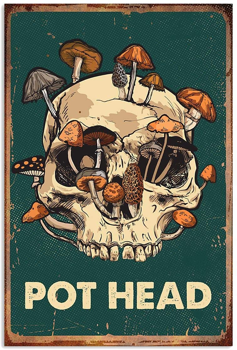 Pot Head Skull Mushroom Halloween Theme Canvas And Poster, Canvas Prints, My Poster Wall, Canvas Wall Art, Wall Decor Visual Art, Halloween Gift, Happy Halloween