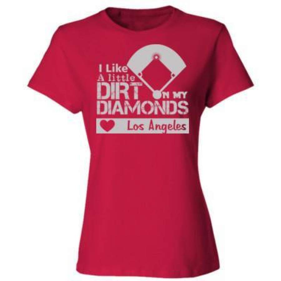 AGR Los Angeles Angels of Anaheim I Like A Little Dirt On My Diamonds – Ladies’ Cotton T-Shirt