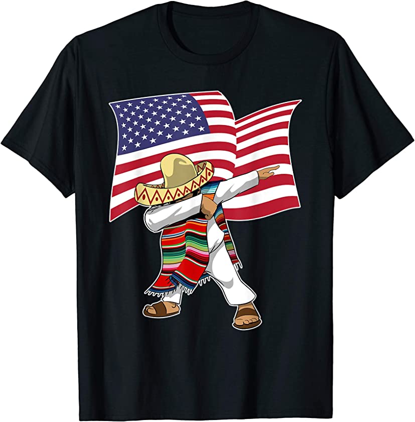 4th Of July Dabbing Mexican American T-Shirt