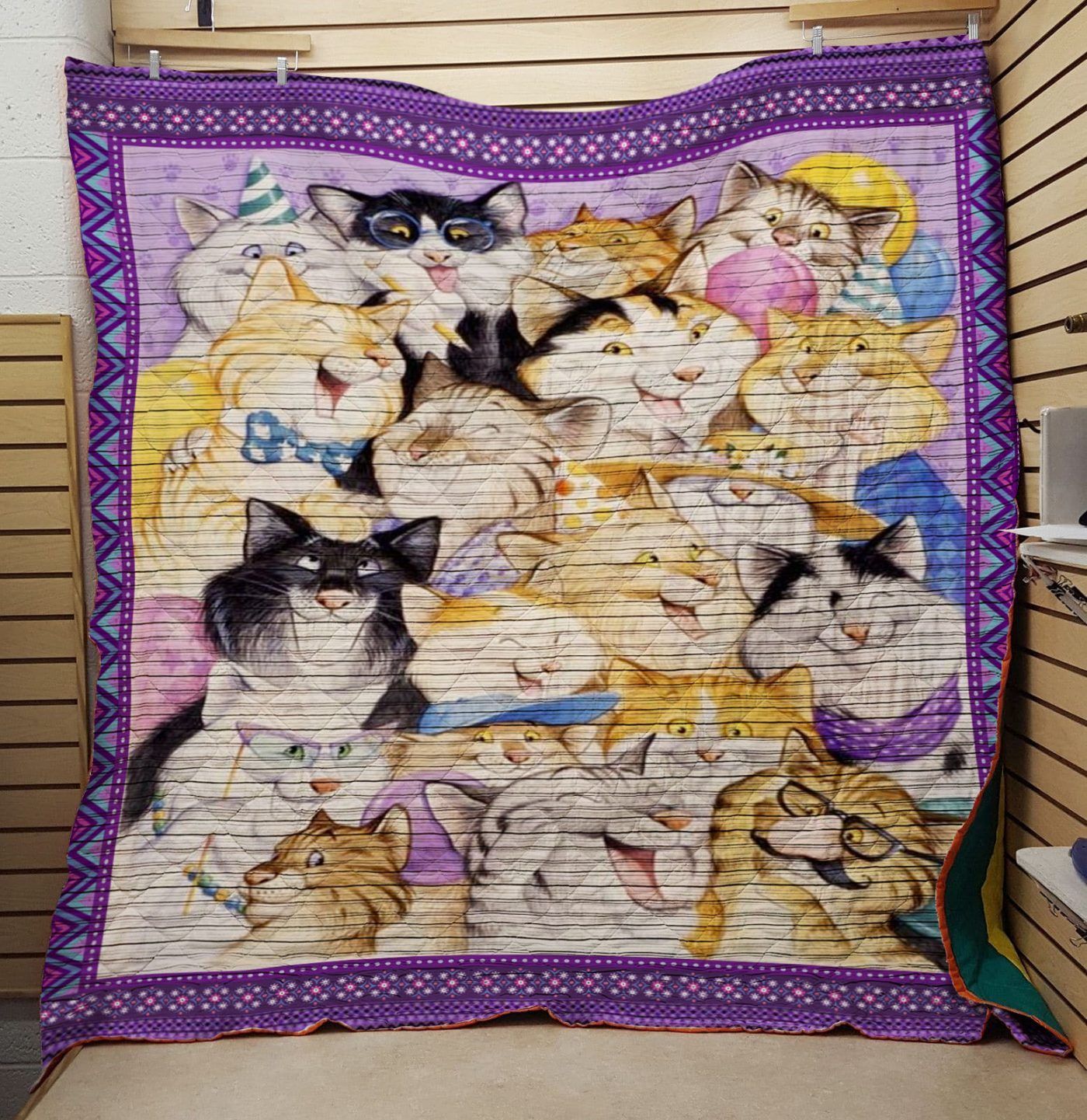 Cat smile 3D Quilt Blanket HGM16