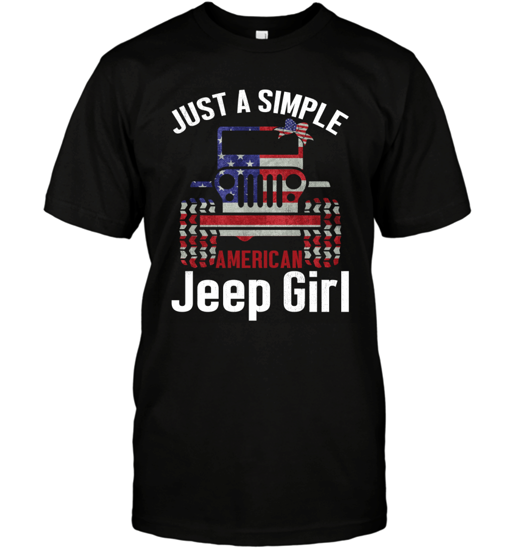 Just A Simple Jeep Girl American Flag 4th Of July T-Shirt