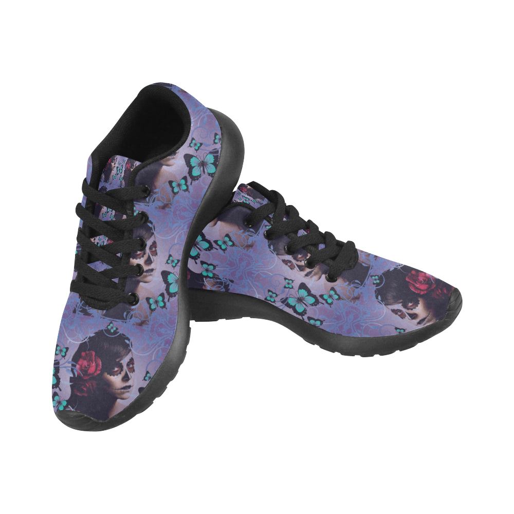 Sugar Skull Candy Black Sneakers for Men