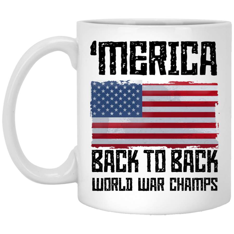 Lobo Performance Gear ‘Merica Back to Back World War Champs White Mug