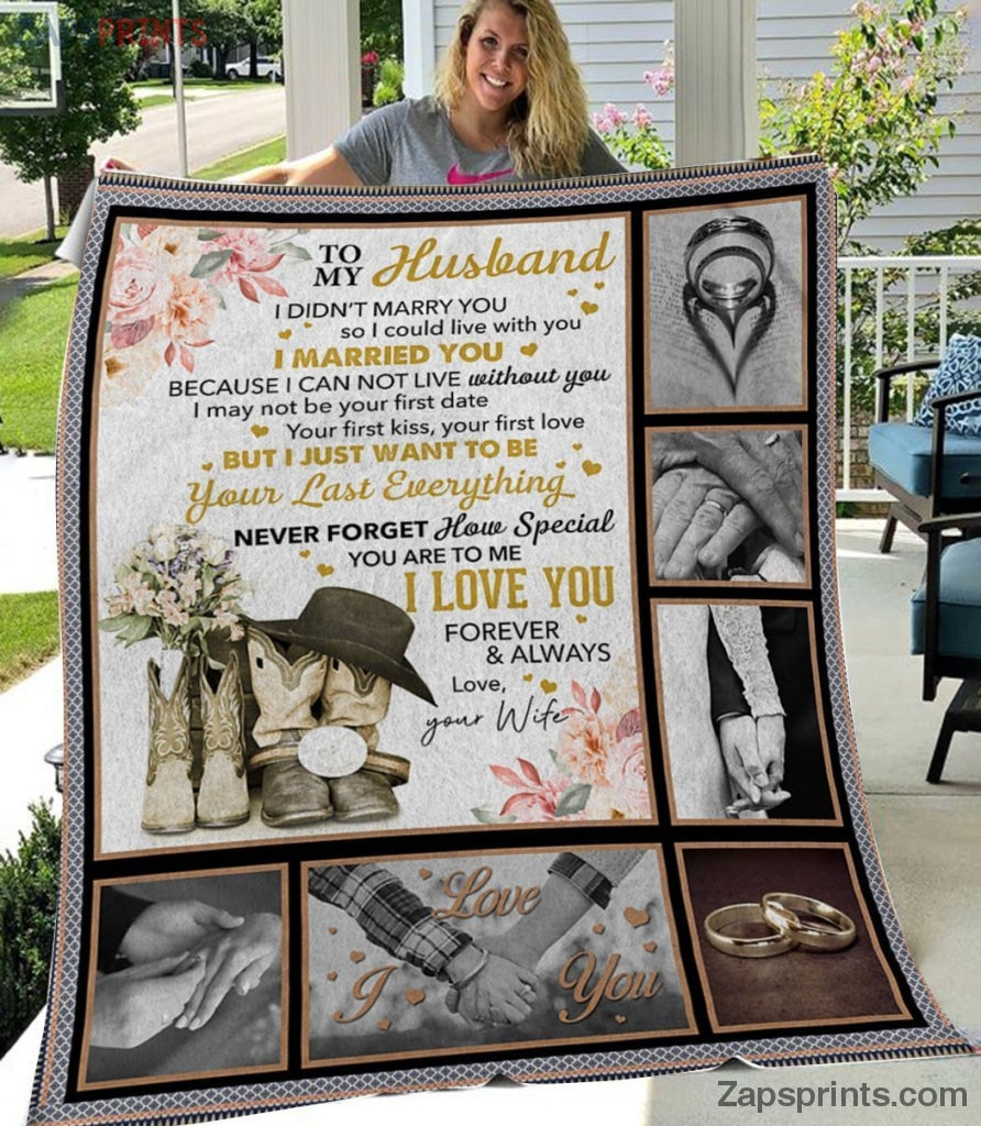 Gift For Husband – To My Husband – Cowboy Cowgirl – I Married You – Blanket