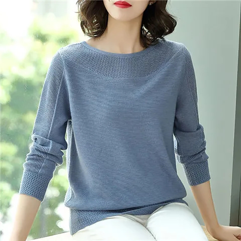 Chic Hollow out Long sleeve Knit Pullover Women Korean Plus Size Loose Knitted tops Spring Soft Sweater Solid Color Knitwear alx