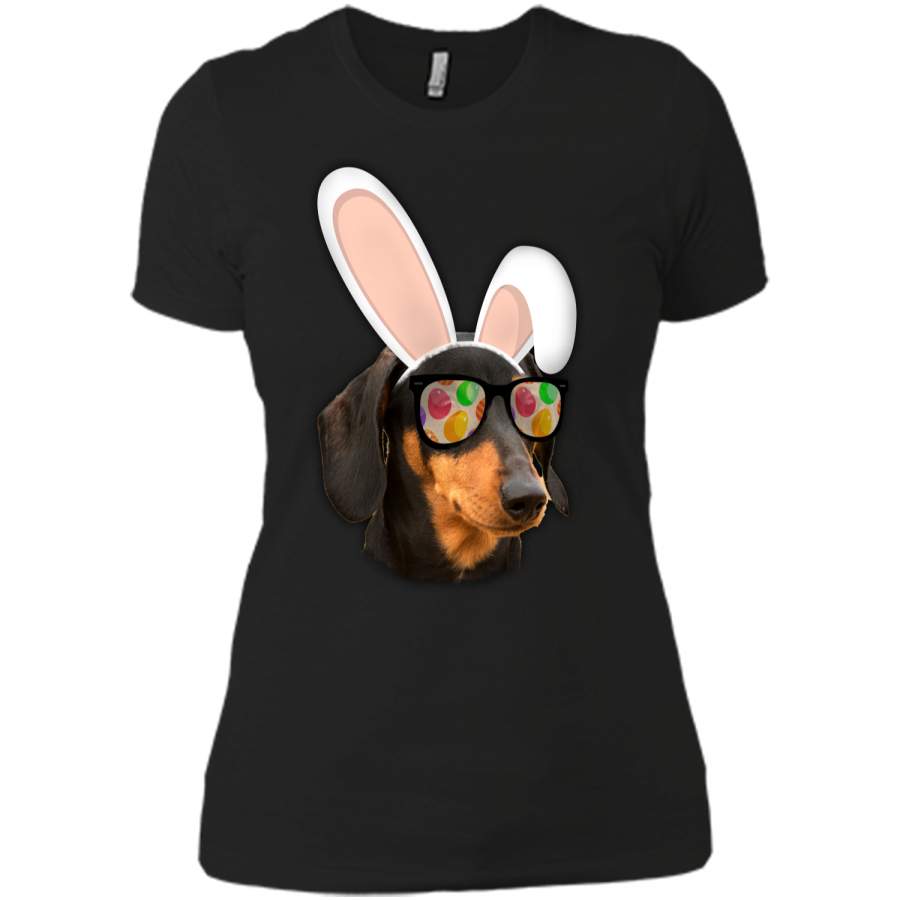 Dachshund Easter Bunny shirt Next Level Ladies Boyfriend Tee