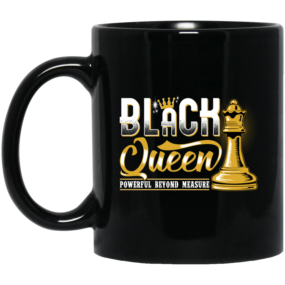 Black Queen Powerful Beyond Measure Coffee Mug African Afro Girl Cup