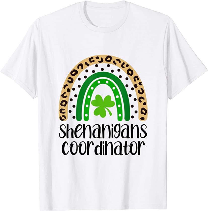 Shenanigans Coordinator St. Patrick’s Day Leopard Print T-Shirt