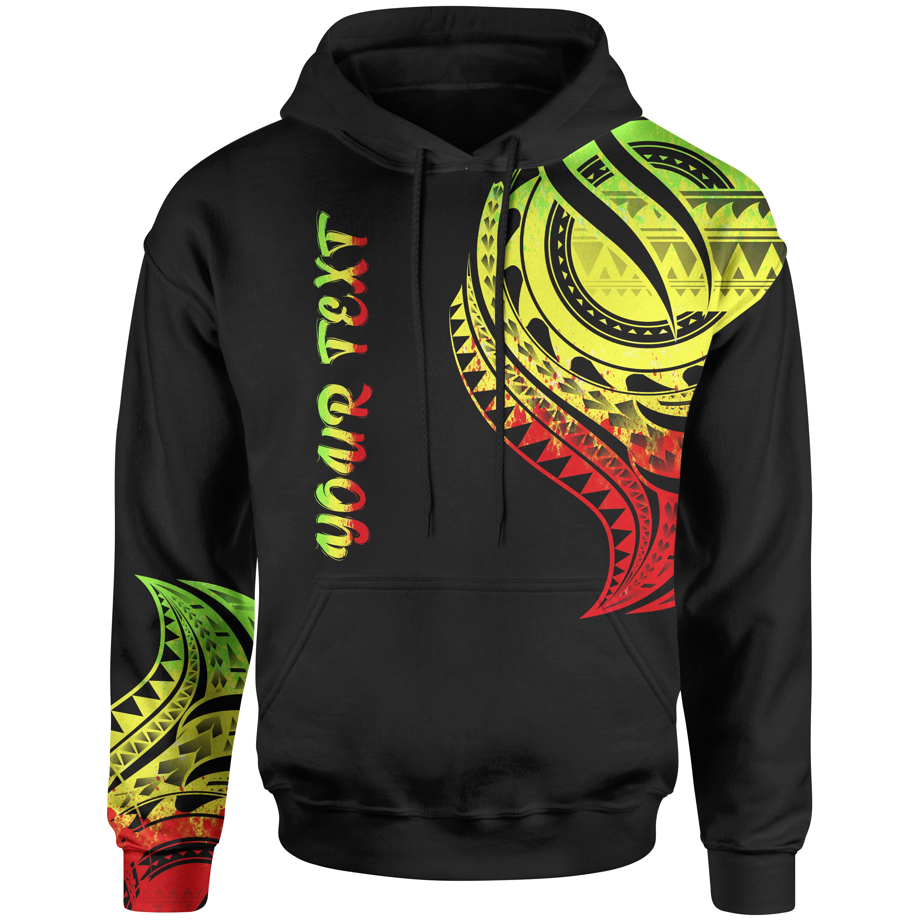 Tonga Custom Personalised Hoodie – Tonga Tatau Reggae Patterns – BN01