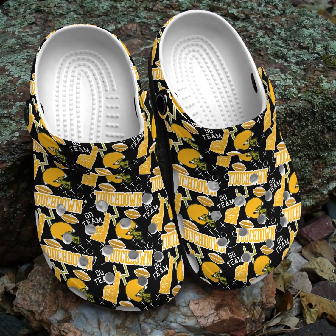 Touchdown Personalized Clog, Custom Name, Text, Color, Number Fashion Style For Women, Men, Kid, Print 3D