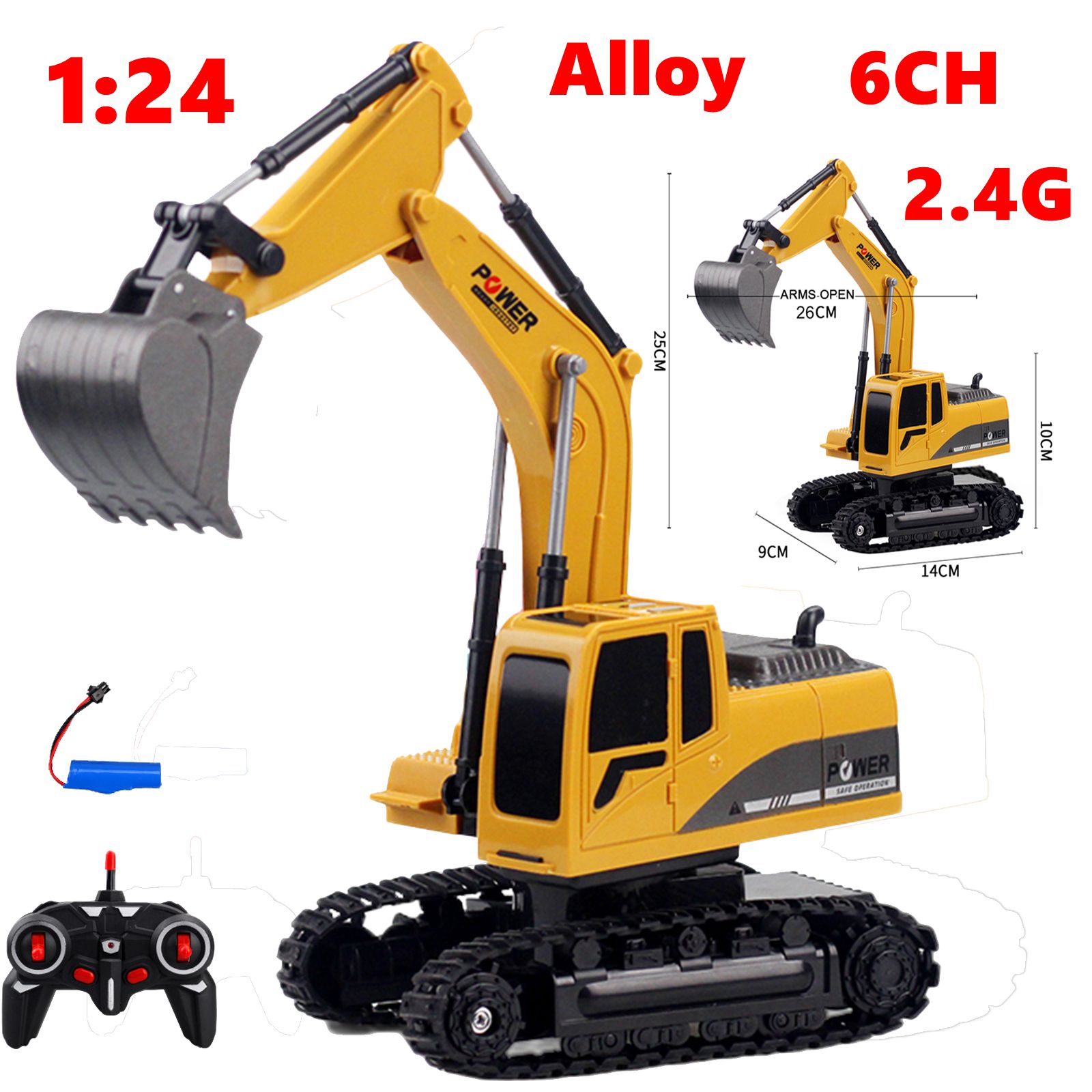 RC Tractor Remote Control Excavator Radio Controlled Car Caterpillar Tractor Digger Truck Engineering Building Construction Toys alx