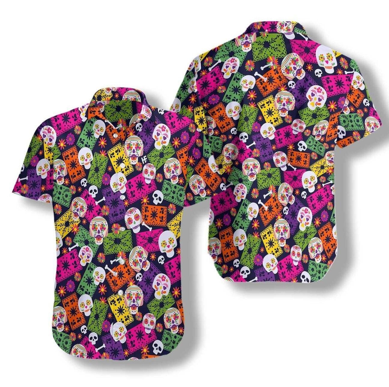 Mexican Skull Pattern Hawaii Shirt Hawaii Ha47161