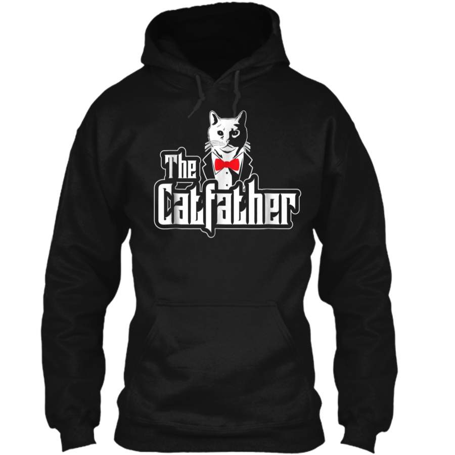 The Catfather  I Feline Cats Tee I Kitten I Pet I Men Pullover Hoodie 8 oz