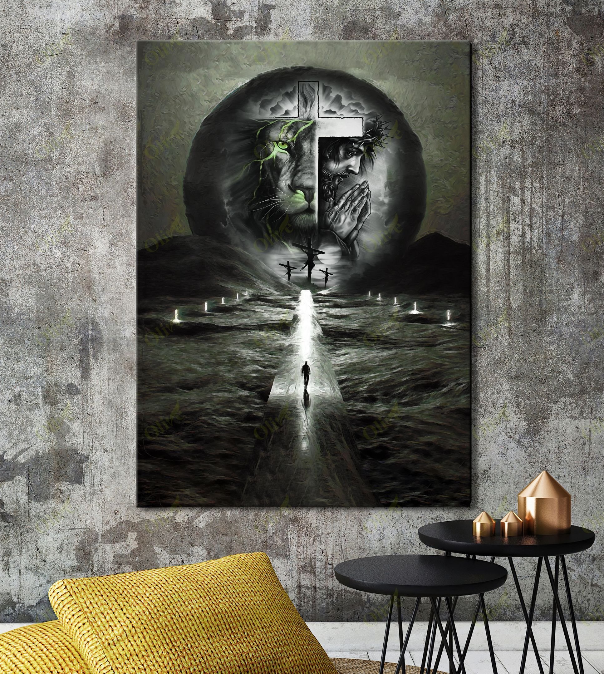 Jesus – Awesome Path On The Sea Easter Canvas And Poster | Wall Decor Visual Art