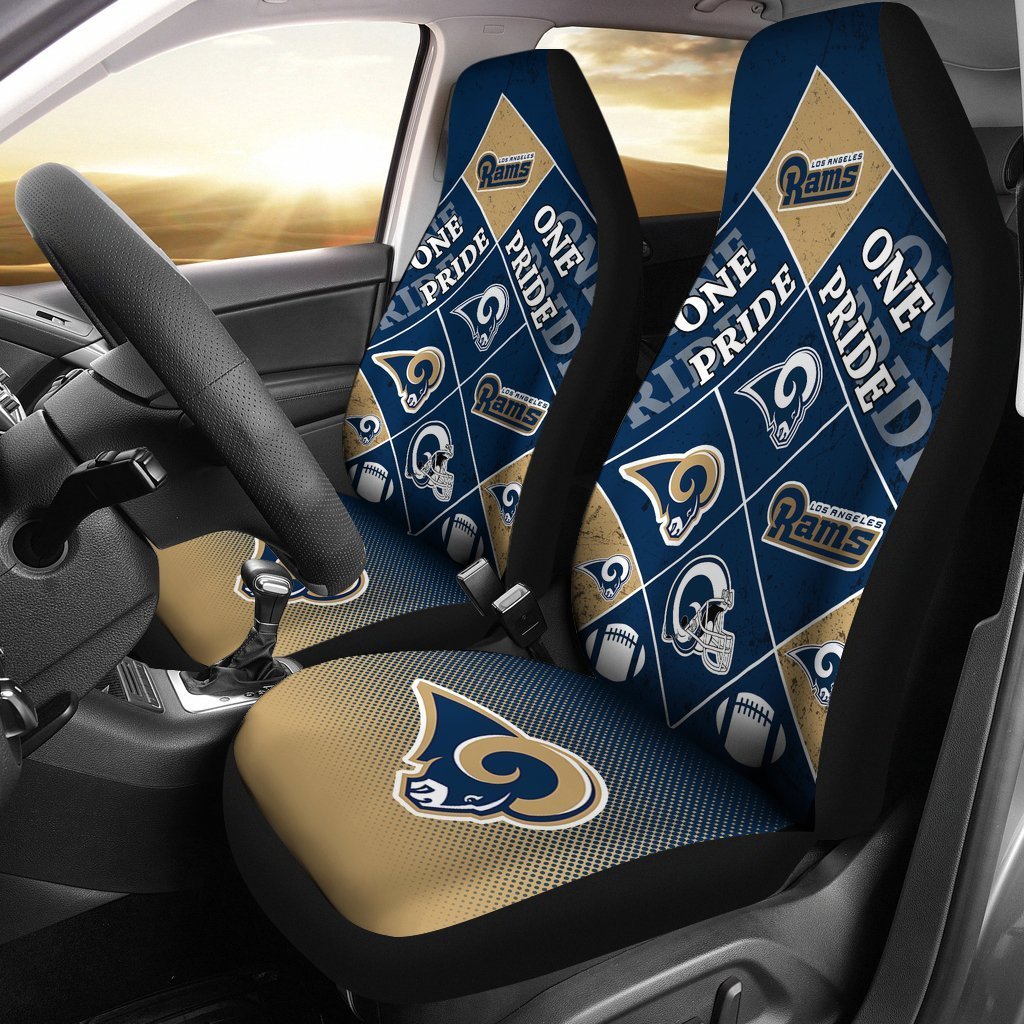 Pride Flag of Pro Los Angeles Rams Car Seat Covers