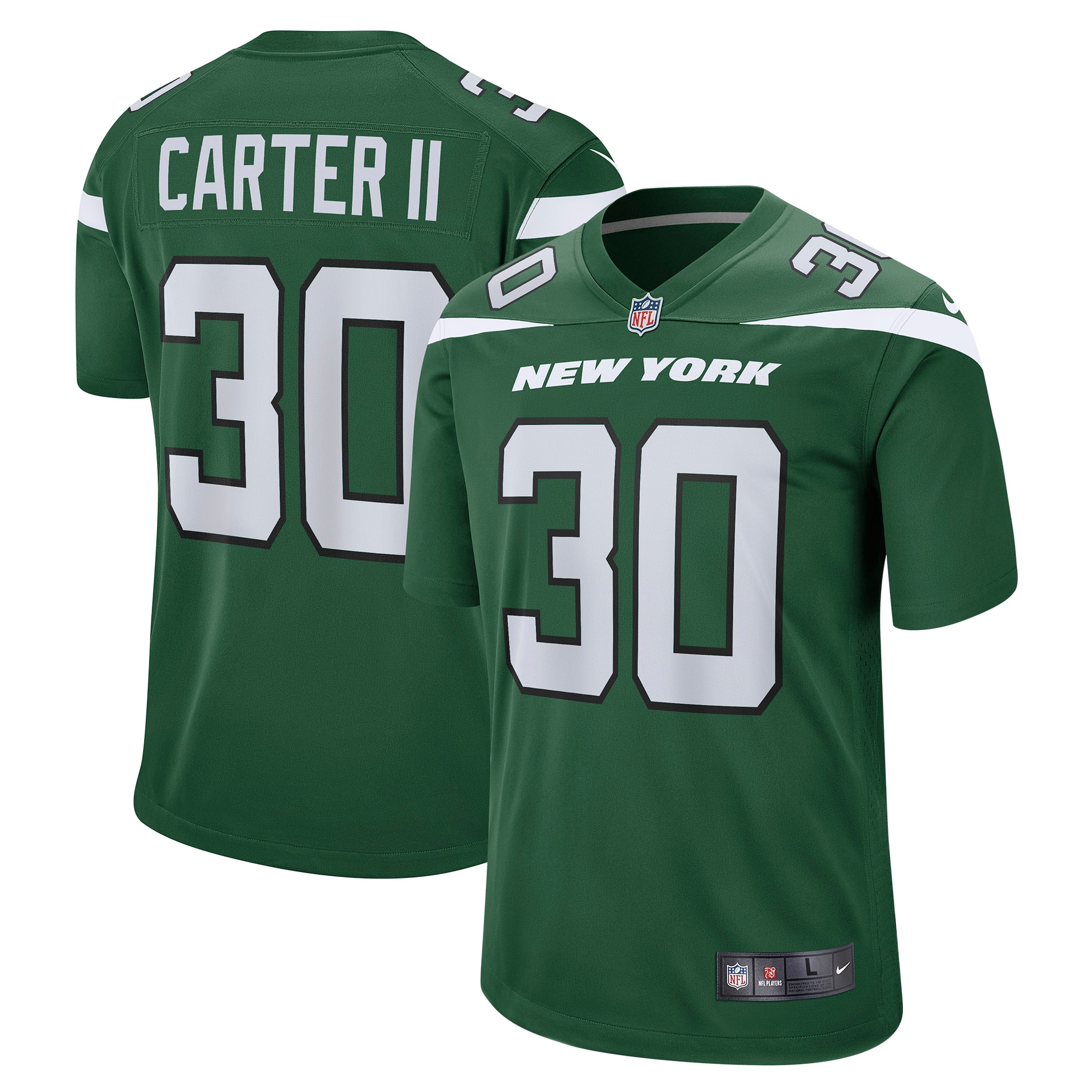 Michael Carter II New York Jets Game Jersey – Gotham Green