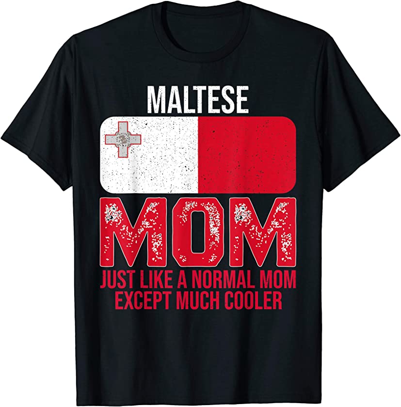 Vintage Maltese Mom Malta Flag Design For Mother’s Day T-Shirt