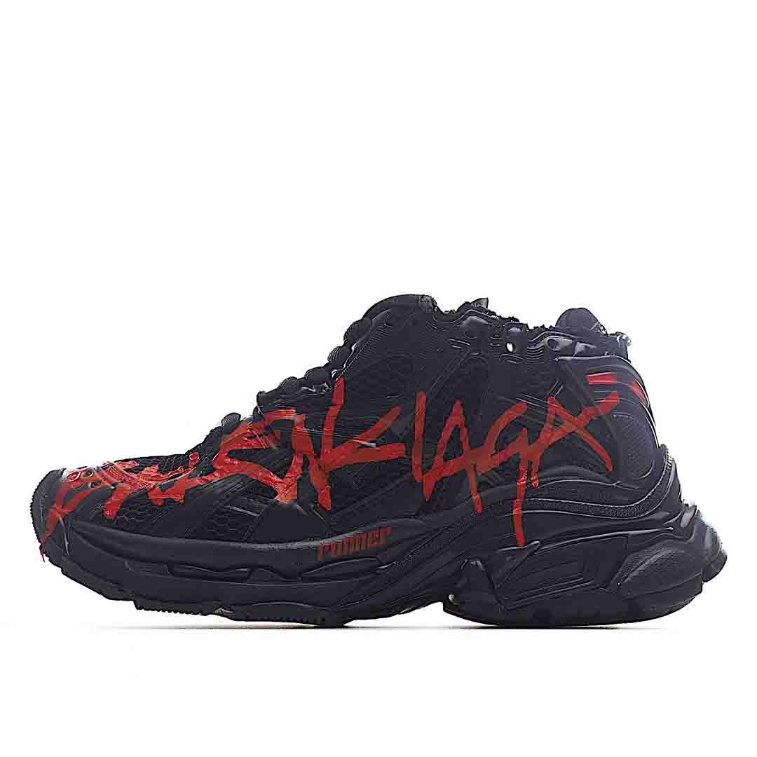 Balenciaga Runner Graffiti Sneaker In BlackRed Shoes Sneakers SNK715111484