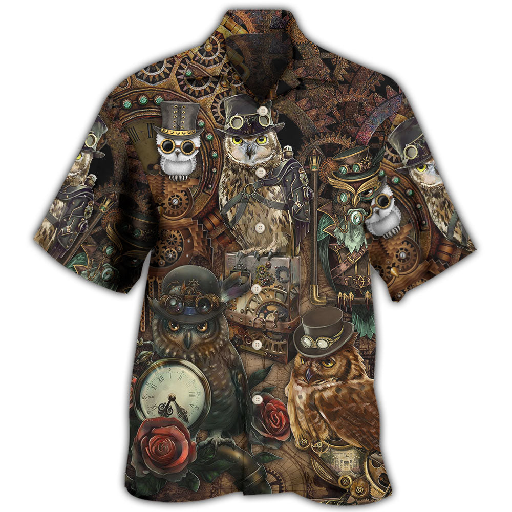 Owl Streampunk Retro Style Hawaii Shirt Ha61578