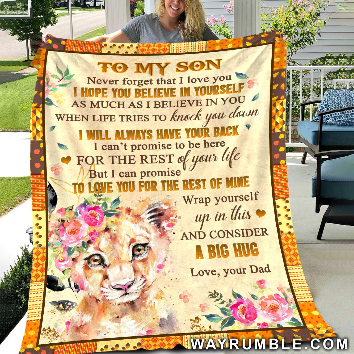 Dad To Son, Lion Cub, I Promise To Love You For The Rest Of My Life – Family Blanket