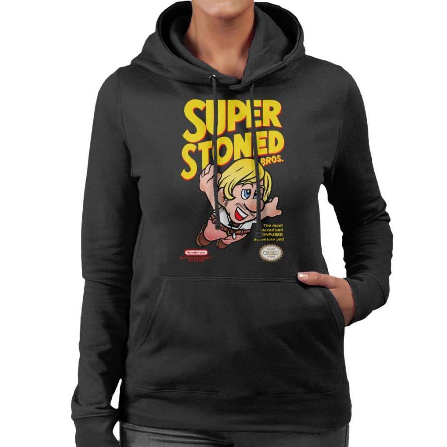 Super Stoned Bros Dazed And Confused Mario Women’s Hooded Sweatshirt