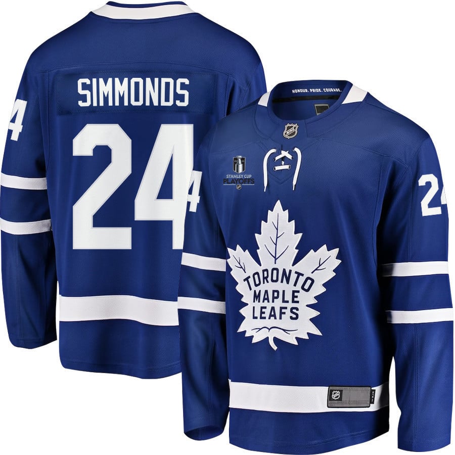 Wayne Simmonds 24 Toronto Maple Leafs Stanley Cup 2023 Playoffs Patch Home Breakaway Men Jersey – Blue