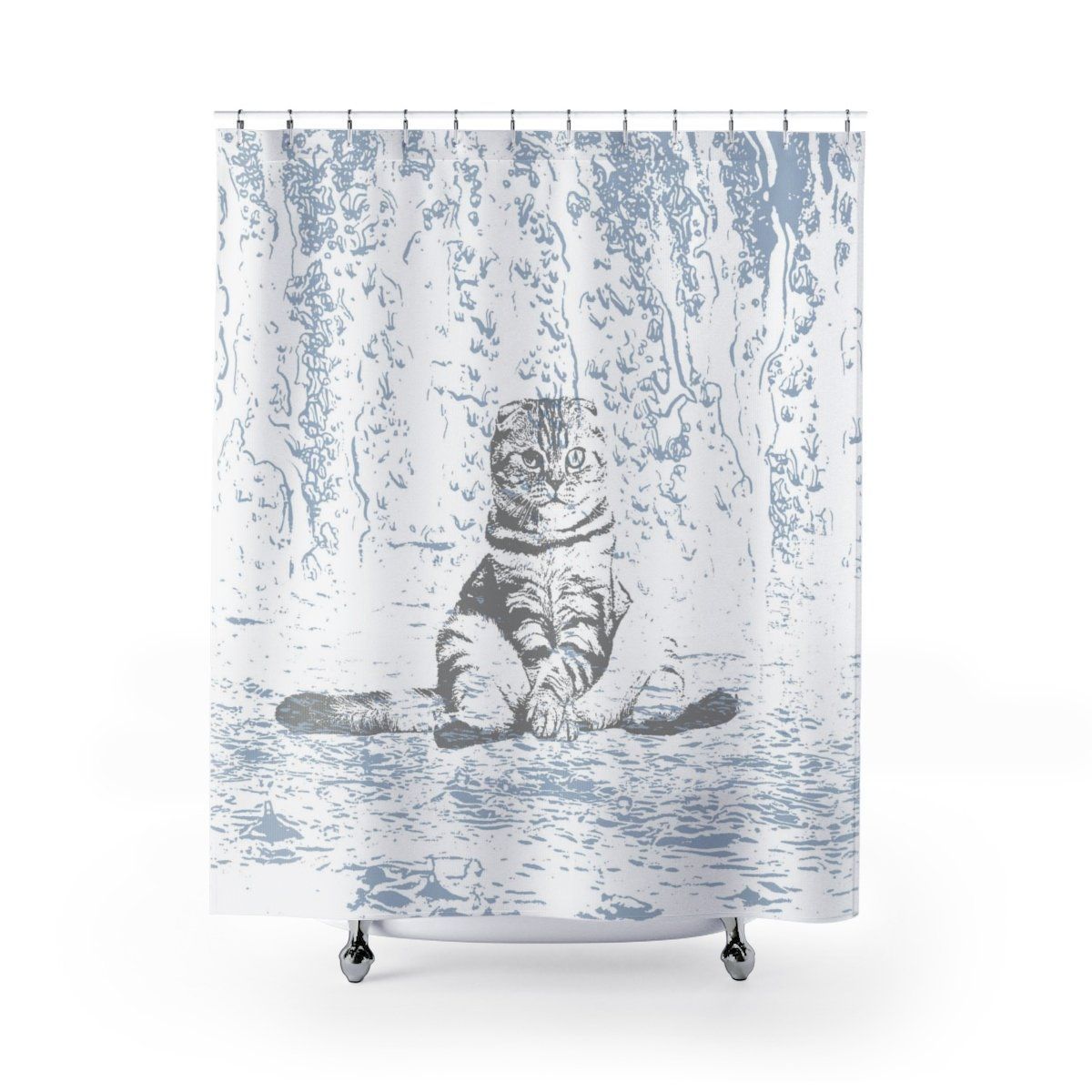 Grumpy Wet Cat 3D Printed Shower Curtain Giving Cat Lovers PoshmarkStore