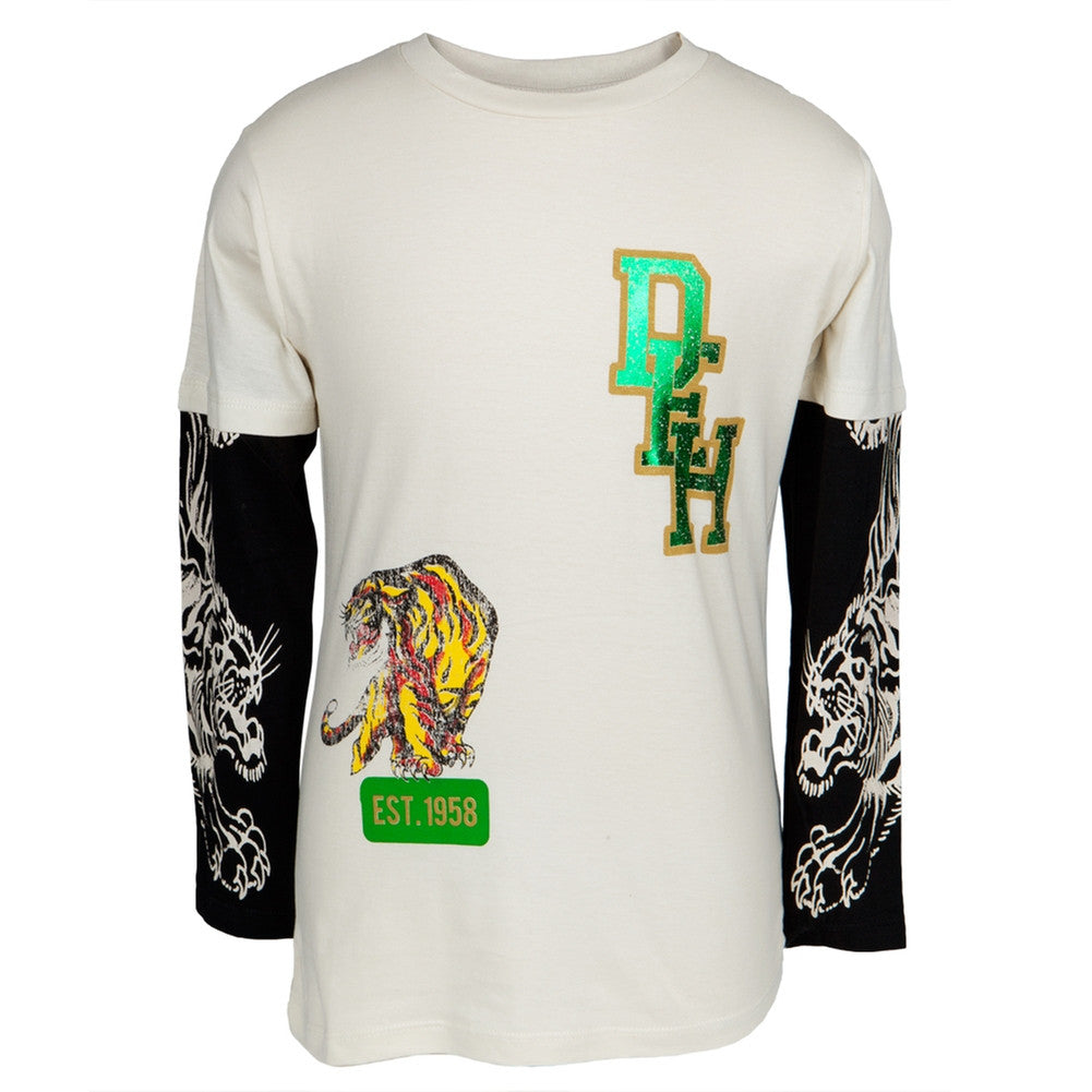 Ed Hardy – Est. 1958 Tiger Youth 2Fer Long-Sleeve Graphic Tee