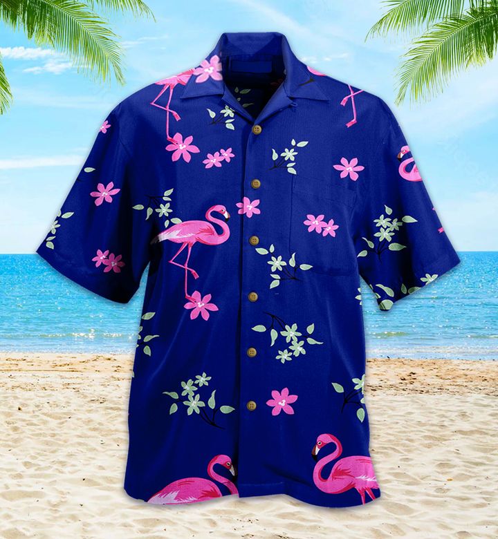 Camping Flamingo Blue Hawaii Shirt Ha34213