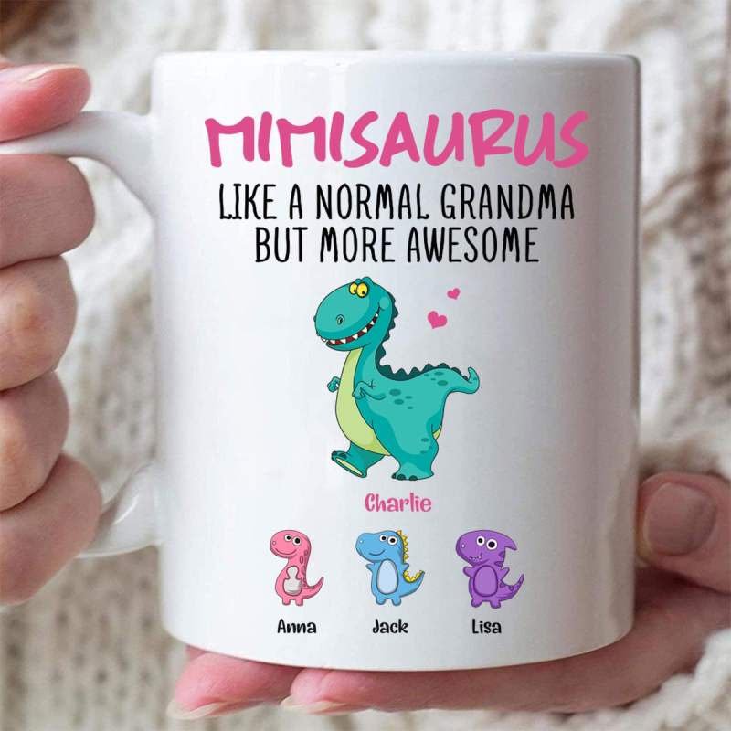 Personalized Mimisaurus Call Me Grandma Custom Coffee Mug