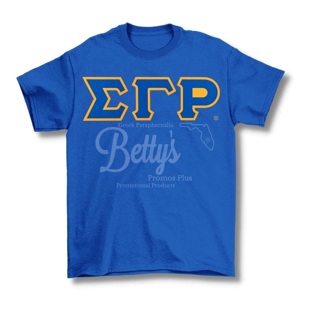 Sigma Gamma Rho Double Stitched Appliqué Embroidered Σγρ Greek Letters Line T-Shirt