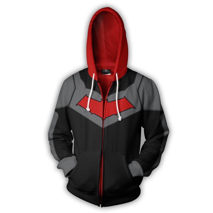 Adult Batman Hoodies  Red Hood Zip Up Hoodie