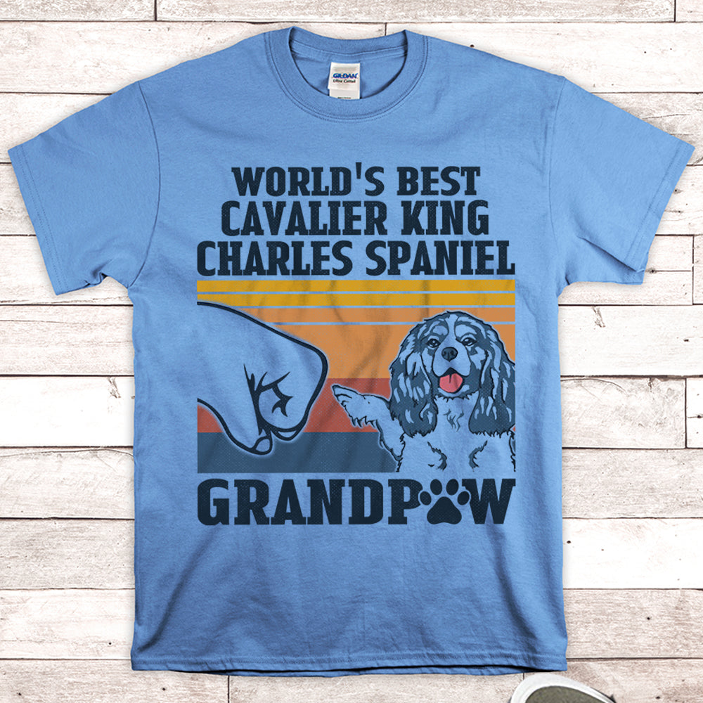 World’S Best Cavalier King Charles Spaniel Grandpaw Shirt Gift For Cavalier King Charles Spaniel Grandpa M0402 Nh95