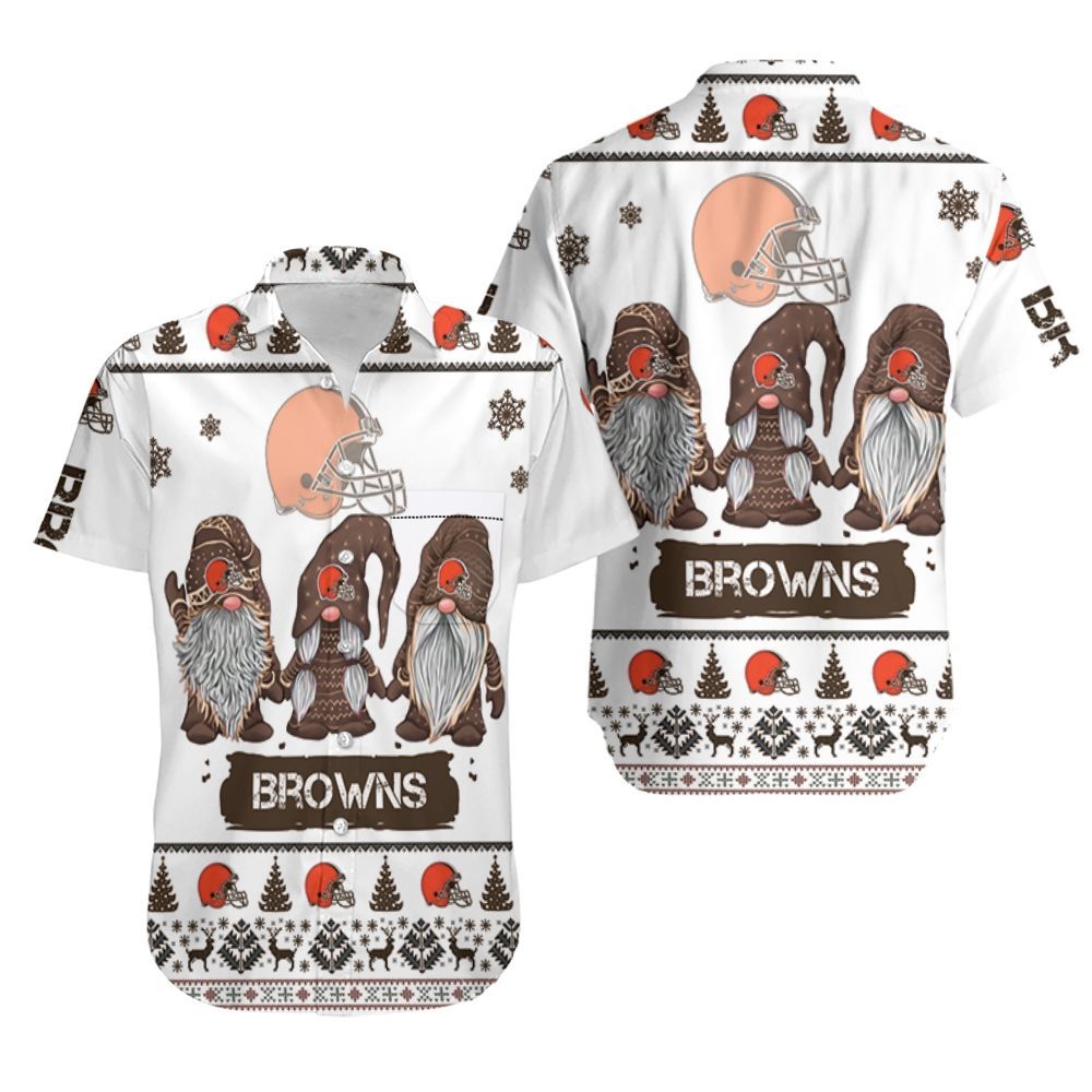 Christmas Gnomes Cleveland Browns Ugly Sweatshirt Hawaii Shirt Ha24764