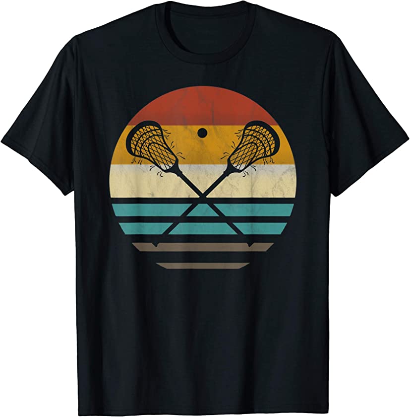 Vintage Retro Lacrosse Stick Sun Gift T-Shirt