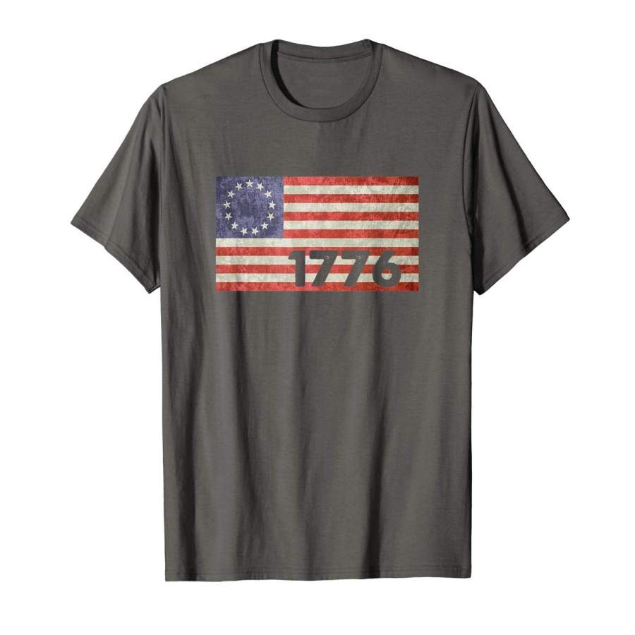 Betsy Ross Shirt 4th Of July American Flag 1776 Vintage T-Sh Men Premium Tee