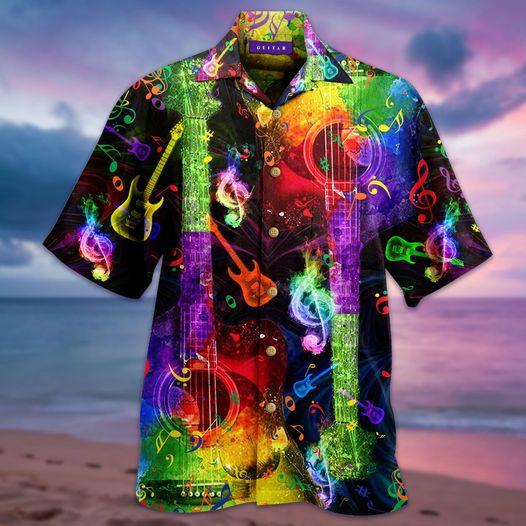 Amazing Rainbow Guitar Hawaii Shirt Ha60569