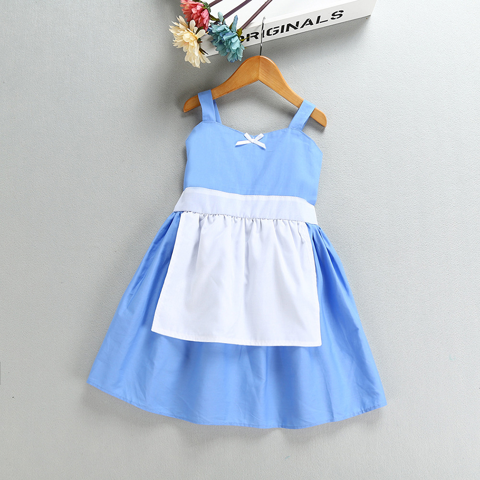 2022 Summer Girl Cosplay Costume Baby Girl Alice Dress Kids Princess Dress Children Christmas Costume Dress Up Fancy 1-8 Years alx