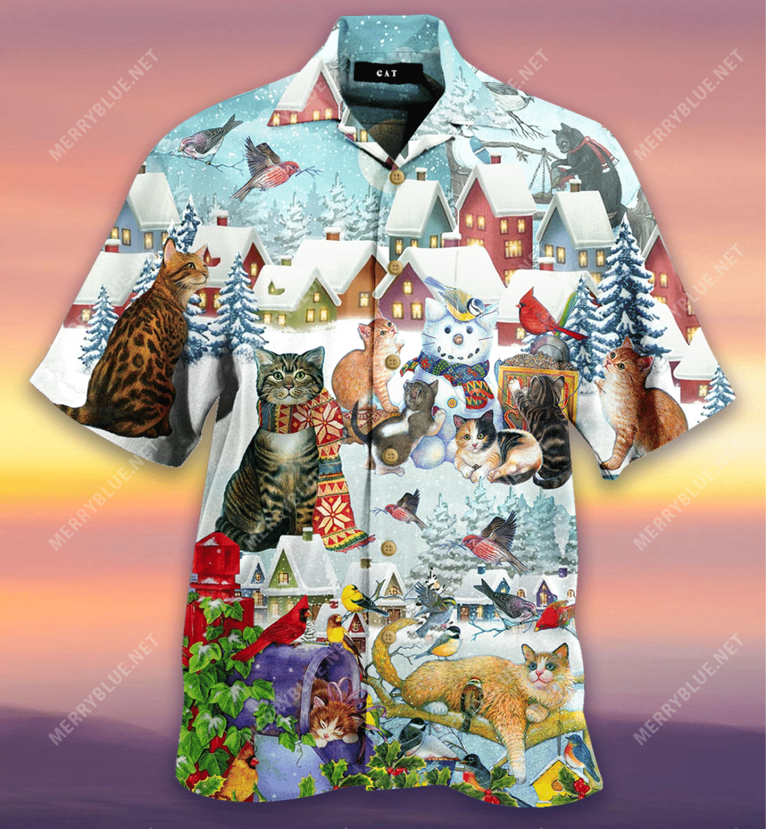 Get Here Cat Bird Unisex Hawaii Shirt Ha107047