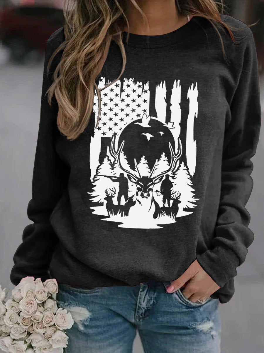 Women Us Deer Hunting Sweatshirt