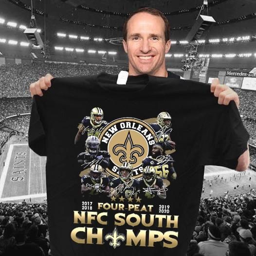 New orleans saints signed four peat nfc south champs tshirt Tshirt Hoodie Sweater