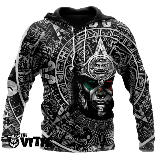 ViticStore™ Mexico Aztec Warrior 3D- All over printed XL Hoodie for Mexican