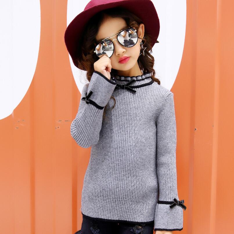 Children Clothes Spring Fall Winter Long Sleeve Toddler Teen Big School Girls Sweater Tops Ruffles Kids Pullover Sweaters JW4392 alx