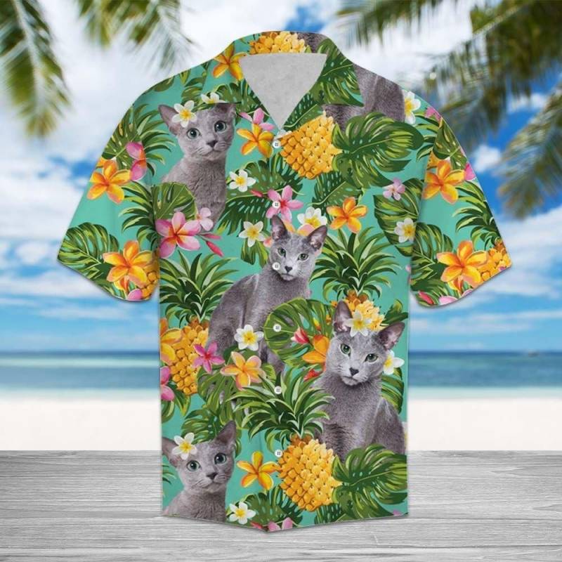 Artsyhomes Tropical Pineapple Russian Blue Hawaiian Ha109604