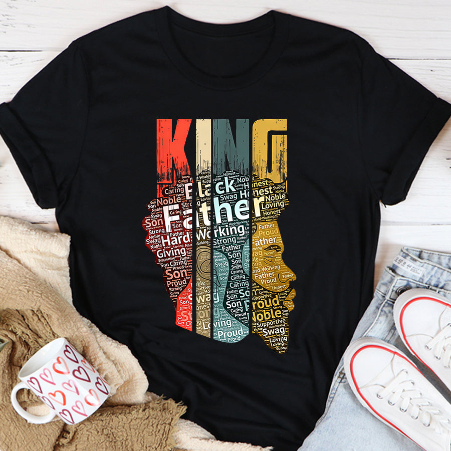 Father Day Shirt Funny Father Day Shirt Mens Strong Black King T Shirt African American Tee Natural Afro T-Shirt