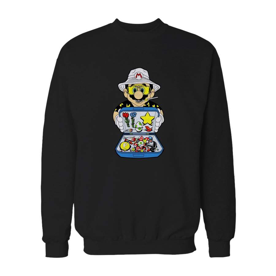 Super Mario Bros Fear And Loathing In Las Vegas Movie Italian Dad Of Birthday Girl Sweatshirt