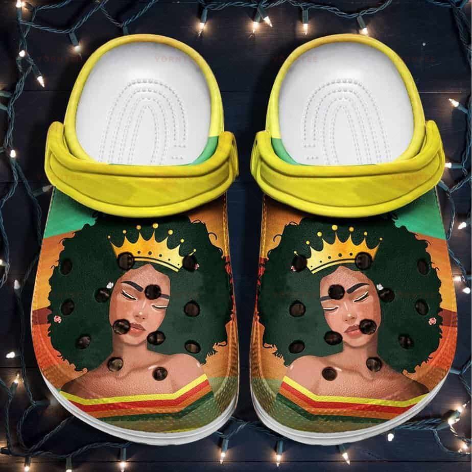 Beautiful Black Queen Shoes clogs – Africa Culture Black Hair Gift For Lover Rubber clogs clogband Clogs, Comfy Footwear Men Women Size Us