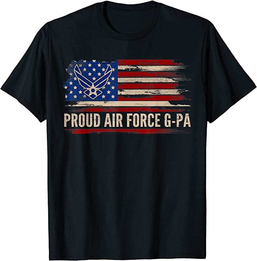 Vintage Proud Air Force G-Pa American Flag Veteran Gift T-Shirt