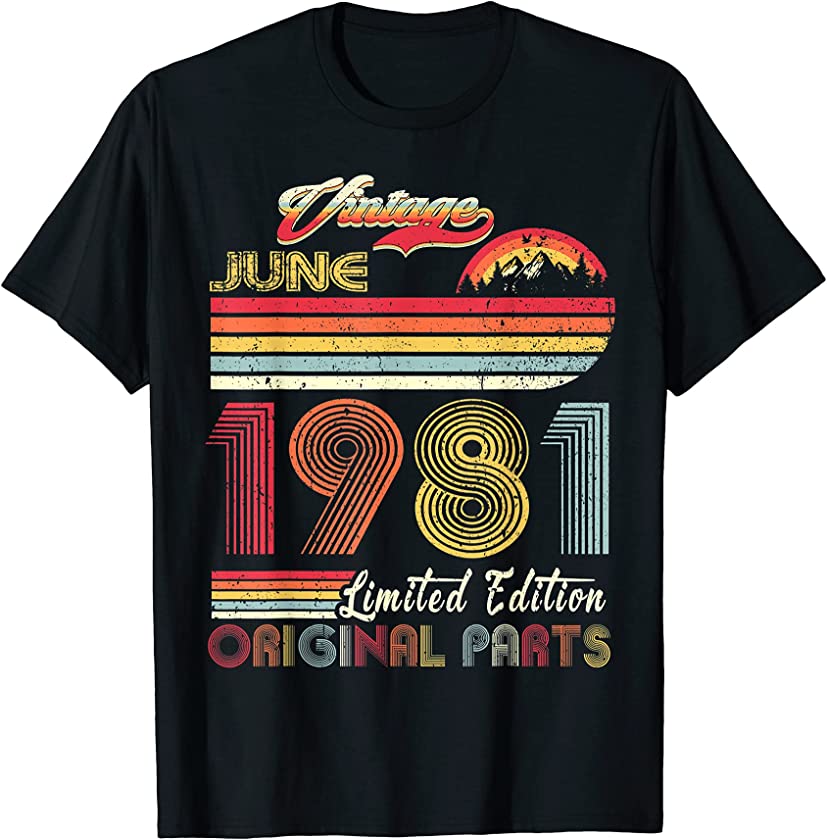 40 Year Old Retro Vintage June 1981 Funny 40th Birthday T-Shirt