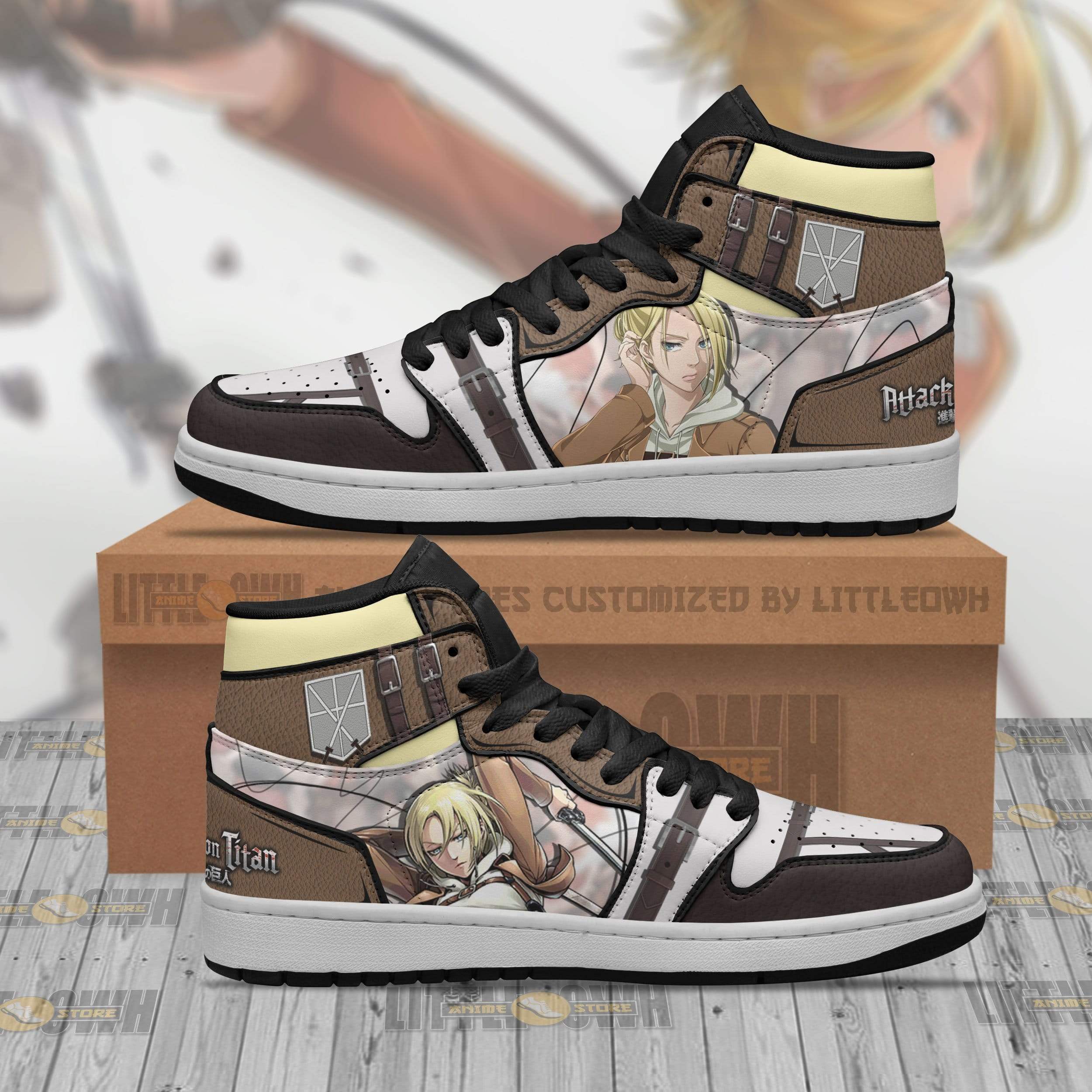 Annie Leonhart Jd Sneakers Custom Attack On Titan Anime Shoes